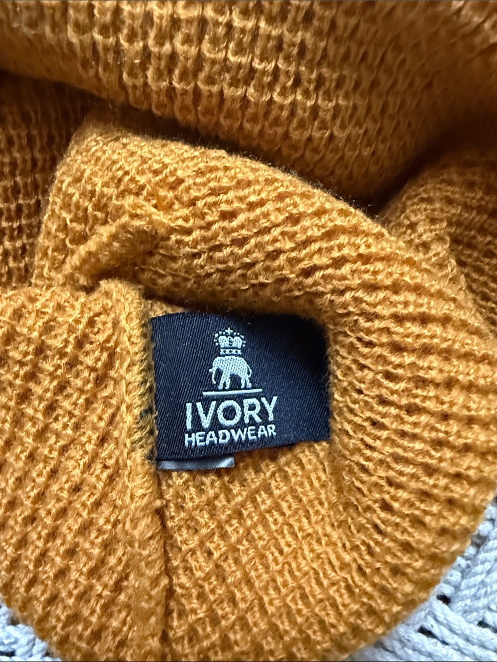 Starbucks Knit Beanie Hat Mustard Yellow Cuffed Logo Patch One Size - Picture 4 of 5